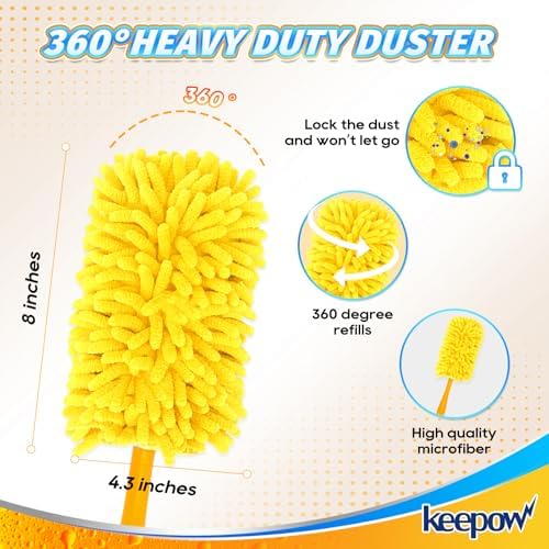 KEEPOW 4-Pack Reusable Duster Refills for Swiffer