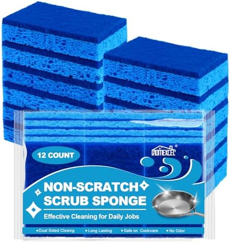 HOMEXCEL 12pc Dual Sided Cleaning Sponges