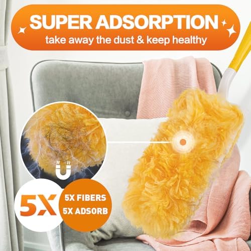 YHOVID Heavy Duty Duster Refills with Swiffer Handle