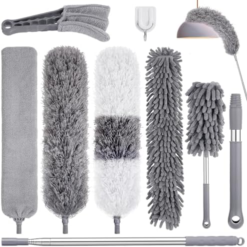 9PCS Extendable Microfiber Dusters Kit for Home Cleaning