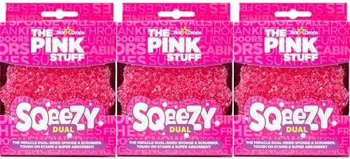 Stardrops The Pink Stuff SQeeZY Dual Sided Scrubber Sponge 3-Pack