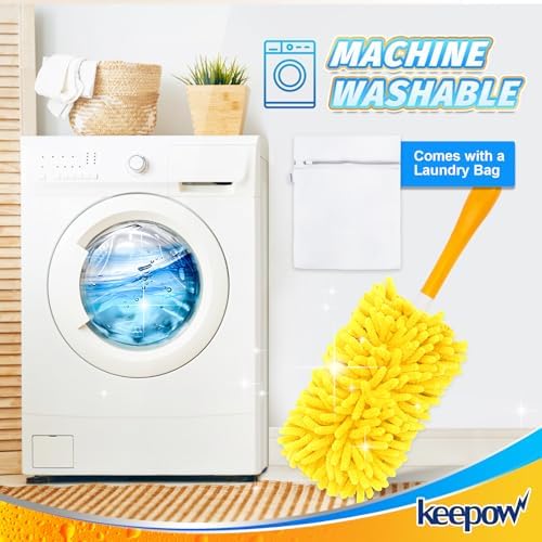 KEEPOW 4-Pack Reusable Duster Refills for Swiffer