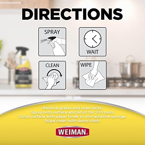 Weiman Heavy Duty Oven Grill Cleaner 2 Pack 24 Oz with Microfiber Towel