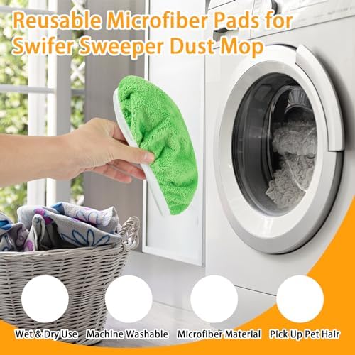 Unoutur Reusable Microfiber Mop Pads for Swiffer Sweeper