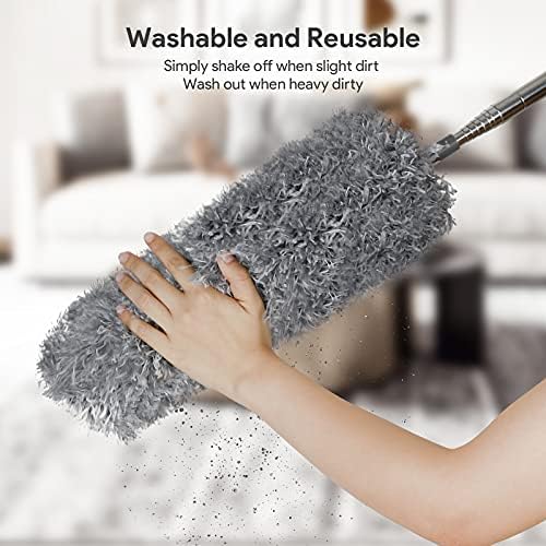 DELUX Microfiber Duster Set 7PCS with 100in Extension Pole