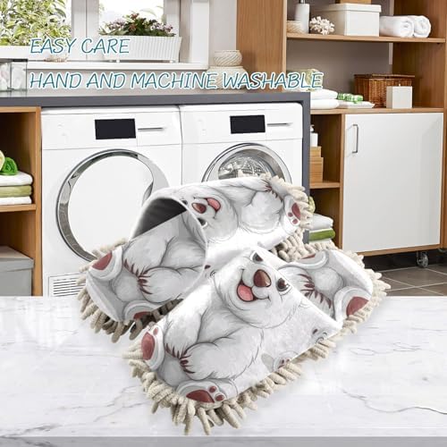 FLildon Microfiber Mop Slippers Happy Polar Bear