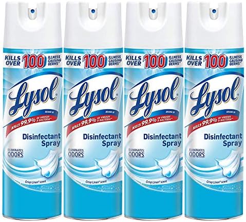 Lysol Disinfectant Spray 76oz 4X19oz Crisp Linen
