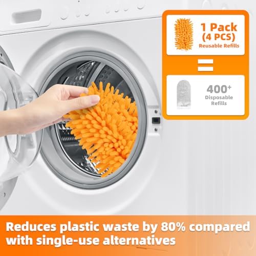 Nicemiya 4 Pack Reusable Duster Refills for Swiffer