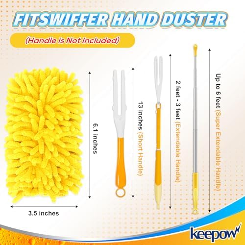 KEEPOW 4-Pack Reusable Duster Refills for Swiffer