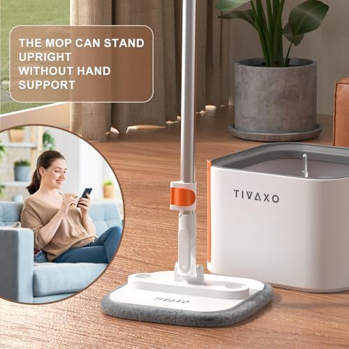 TIVAXO Spin Mop with Water Separator and 360 Foldable Head