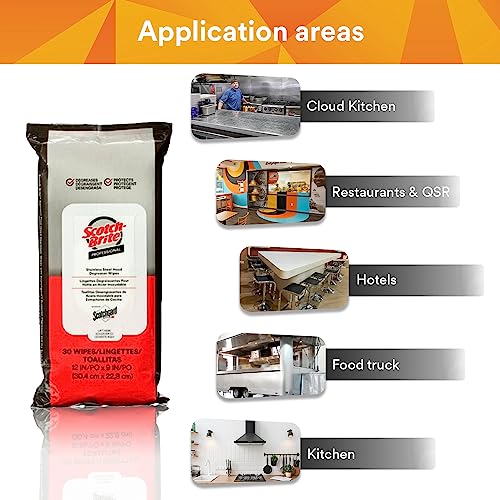 3M Scotch-Brite Stainless Steel Degreaser Wipes with Scotchgard Protector