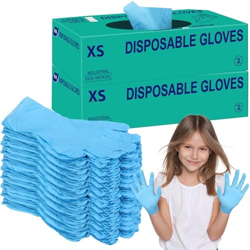Woanger 200 Pieces Kids Nitrile Gloves X-Small