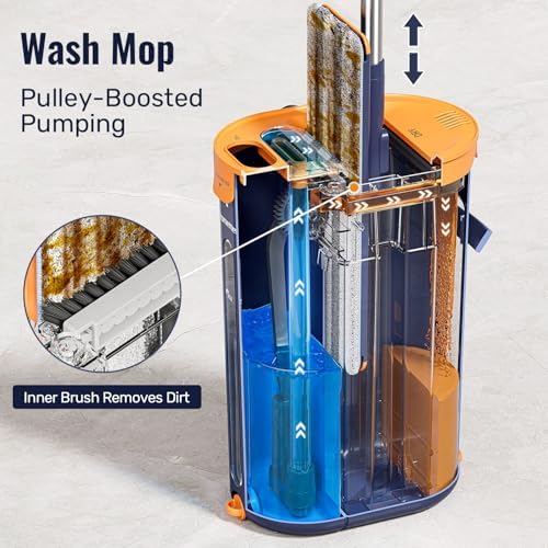 HoMettler 3-Tank Mop and Bucket Set with Wringer