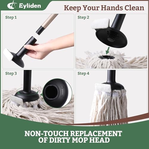 Eyliden Classic Mop with Reusable Cotton Head