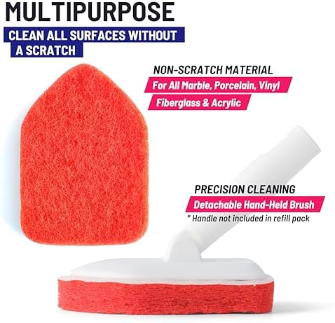 Moku Home Replacement Scrubber Refill 2X Red Sponges for Extendable Brush