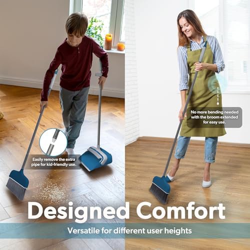 BLACKDECKER Butler Broom Dustpan Set - Ocean Blue
