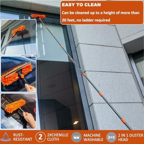Tonmp 20 Ft High Reach Duster Kit with Spliceable Pole