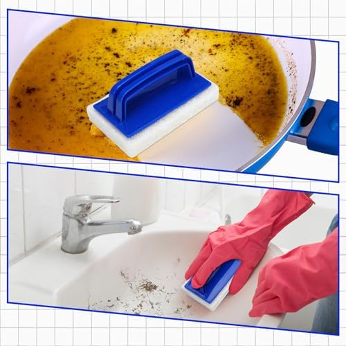 Maxdot 18 Pcs Bath Scrubber Set with Handles and Pads