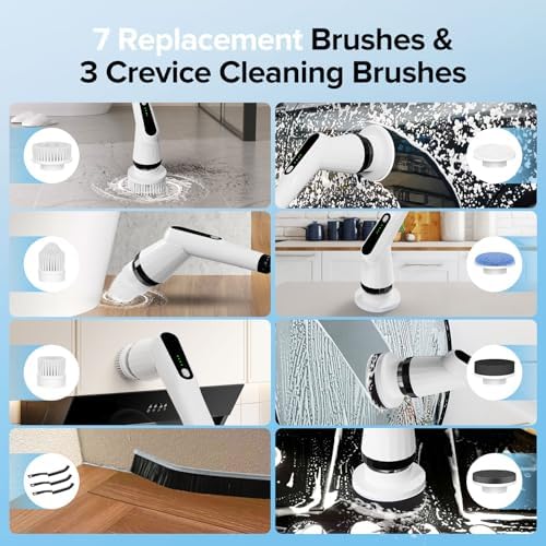 Dreazu Electric Spin Scrubber 2-Speed with 7 Brush Heads