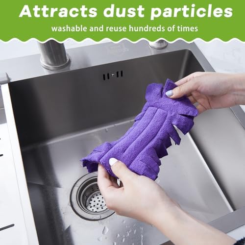 Zubebe 30 Pcs Reusable Fleece Duster Refills