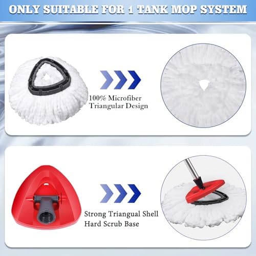 6 Pack Mop Replacement Heads for Oceda RinseClean 1-Tank System