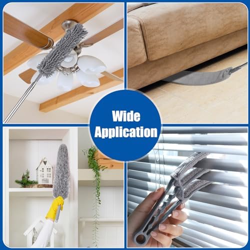 9PCS Extendable Microfiber Dusters Kit for Home Cleaning