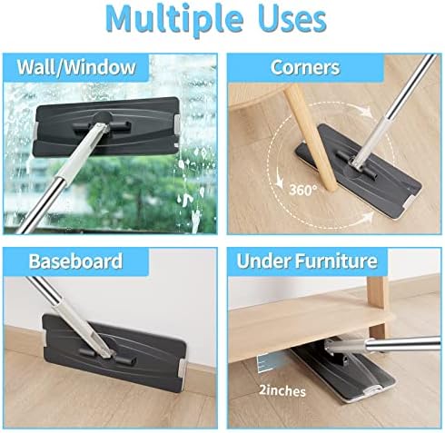 Lascpt Flat Mop and Bucket with Wringer Set