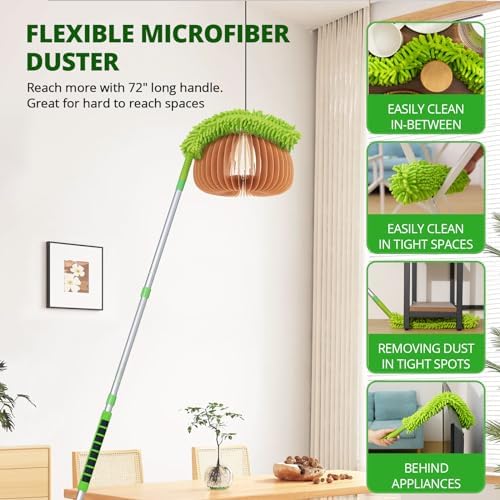 Zavrski Ceiling Fan Cleaner Duster with 6 Ft Extension Pole