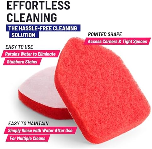 Moku Home Replacement Scrubber Refill 2X Red Sponges for Extendable Brush