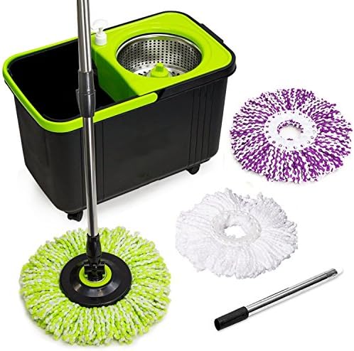 Simpli-Magic 79117 Spin Mop Kit with Refills BlackGreen