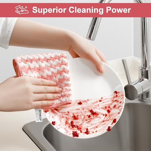 JOYMOOP 18-Pack Microfiber Cleaning Cloths - Streak Free and Reusable