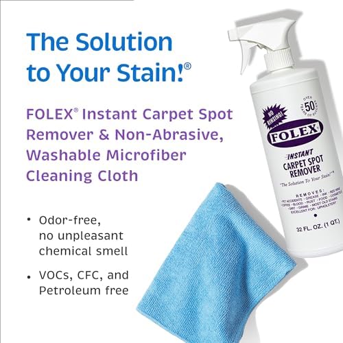 Folex 2 Instant Carpet Spot Removers Reusable Microfiber Cloths - 4 Pack