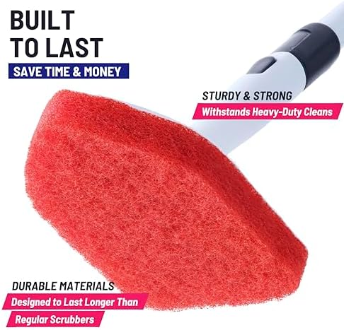 Moku Home Replacement Scrubber Refill 2X Red Sponges for Extendable Brush