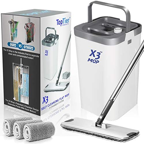 X3 Mop with 3-Chamber Design and Reusable Pads