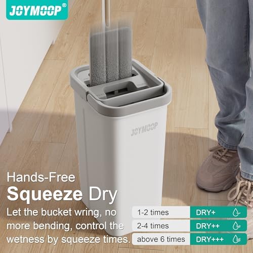 JOYMOOP Self-Squeezing Flat Mop and Bucket System