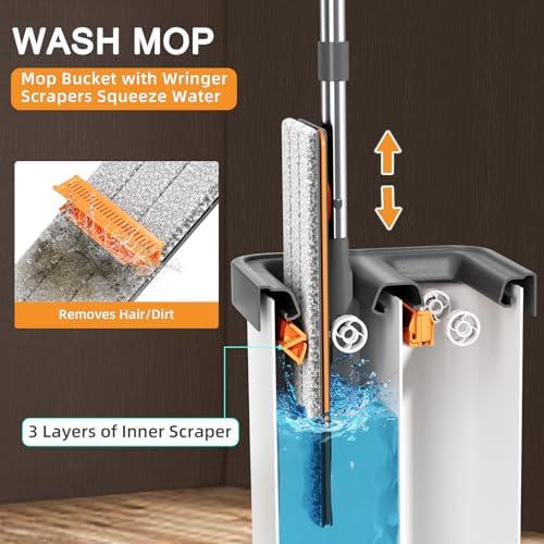 MOPALL Mop and Bucket with Wringer Set for Home