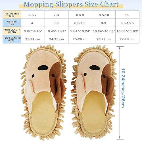Whiidoom Floor Cleaning Mop Slippers with Chenille Fiber