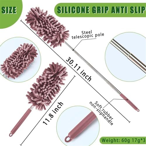 4Pcs Reusable Microfiber Dusters with Extension Pole 1