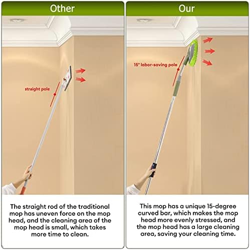 SLIIMU Wall Cleaner with 66 Long Handle and 15 Elbow Extension 1