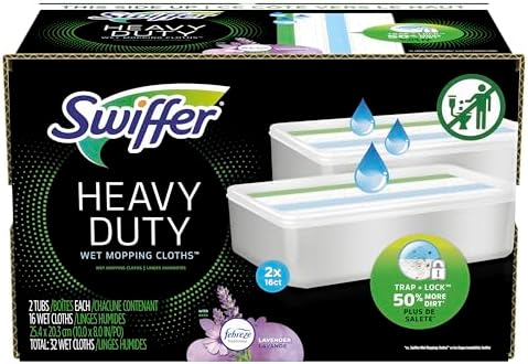 Swiffer Wet Mopping Pad Refills Lavender Vanilla Scent 16 Count Pack of 2