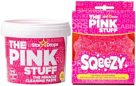 Stardrops Pink Stuff Cleaning Paste and Squeezy Scrubber Sponge Bundle