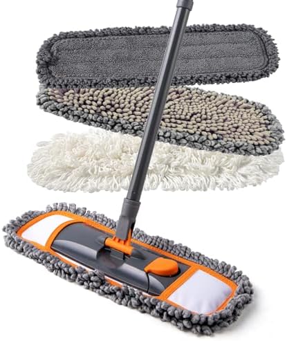 Cleanhome 3-Pad Dust Mop with 55 Extendable Handle