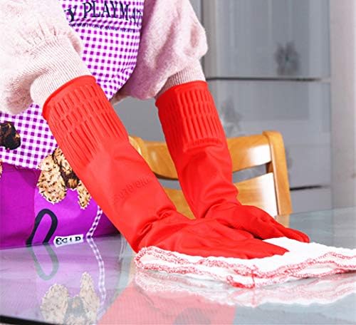 YSLON Rubber Cleaning Gloves 2-Pairs Cleaning Cloth 2-Pack Waterproof Reusable
