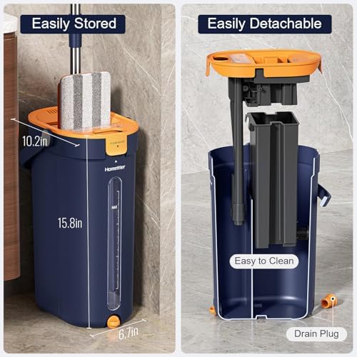 HoMettler 3-Tank Mop and Bucket Set with Wringer