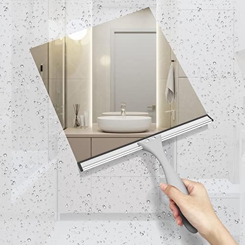 AmazerBath 10 Inch Squeegee with Hook for Shower Doors and Windows