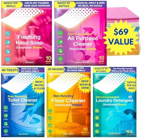 Soluble Care Whole House Cleaning Sheet 5-Pack Bundle