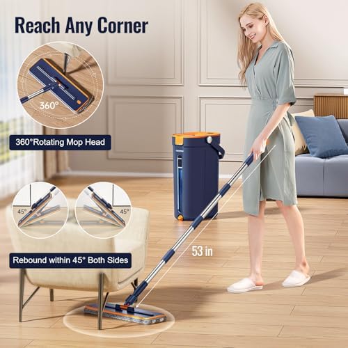 HoMettler 3-Tank Mop and Bucket Set with Wringer
