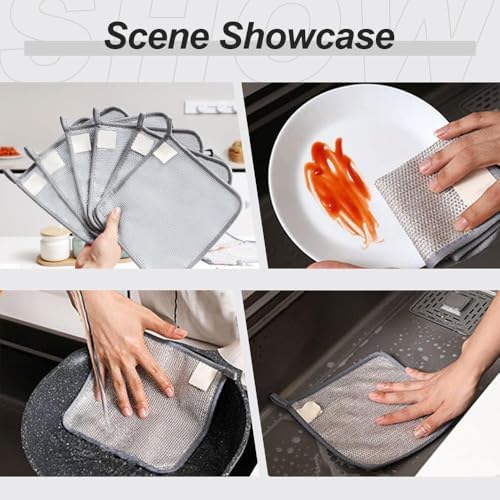 Jiexily 2025 Multipurpose Wire Dish Rags 5 Pcs