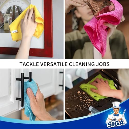 MRSIGA Microfiber Cleaning Cloths 24-Pack 126x126 Inch