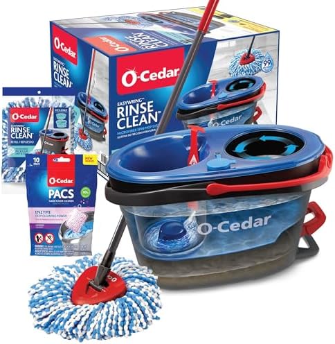 O-Cedar EasyWring RinseClean Spin Mop Bucket with Lavender Refill